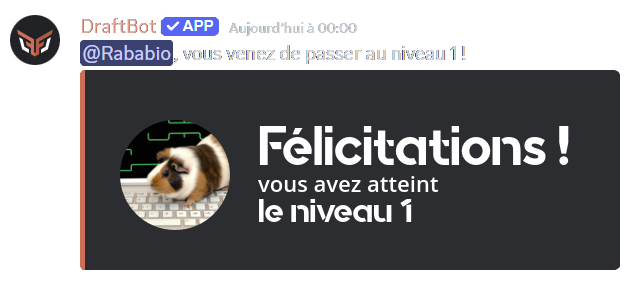 Exemple d'annonce de niveau