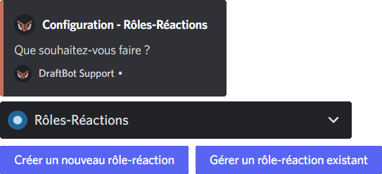 Configuration des rôles-réactions via /config
